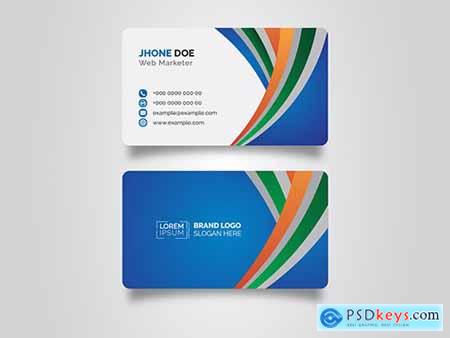 Business Card Layout with Multicolored Stripes 228377423