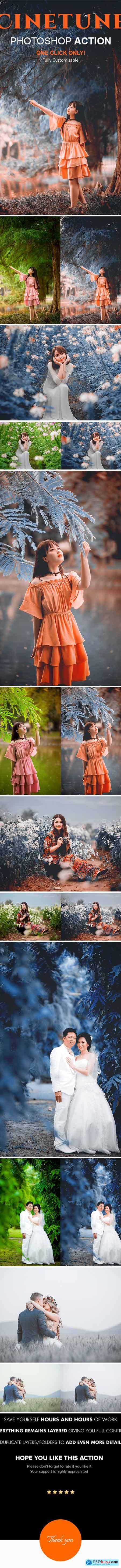 Cinetune cinematic color grading Effects Photoshop Action 24460869