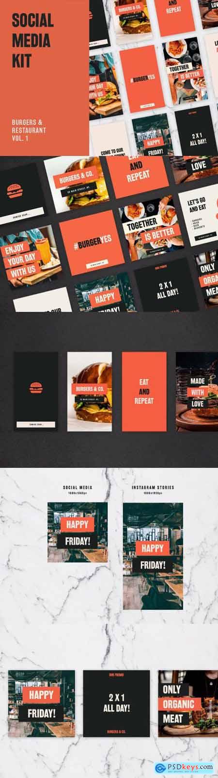 Burgers and Restaurant Social Media Kit