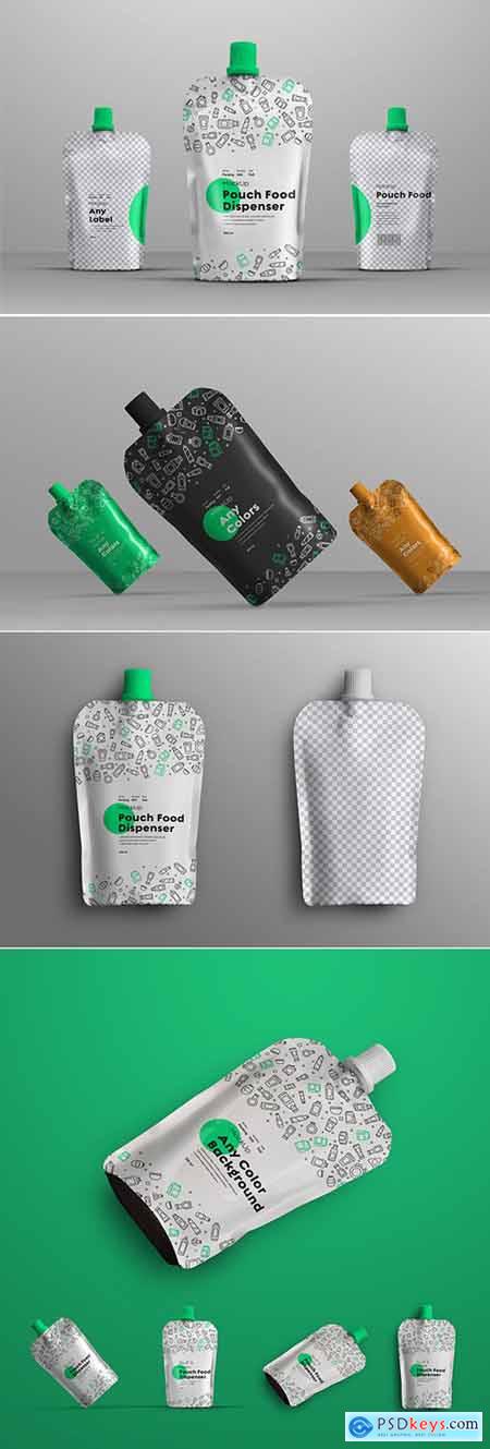 4 Food Capped Pouch Mockups 285084845