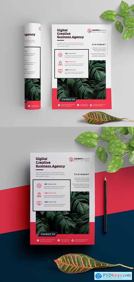 Business Flyer Layout with Red Elements 290392312