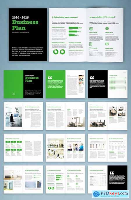 Business Plan Layout with Black and Green Accents 284400454