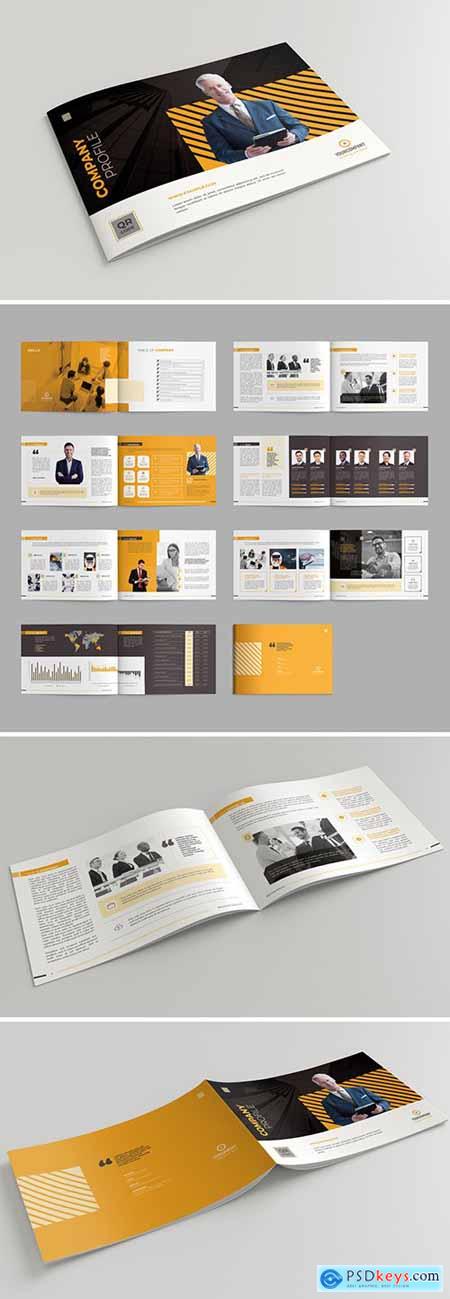 Company Profile Brochure Layout with Orange Accents 290594664