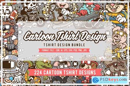 224 Pro Cartoon T-shirt Designs