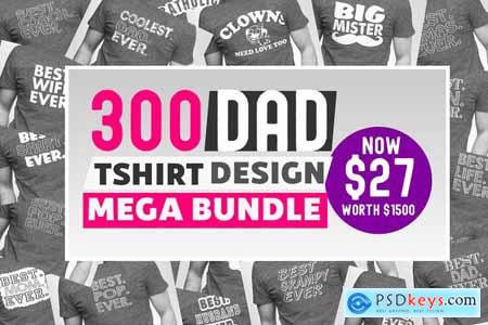300 Papa T-Shirt Designs Bundle 3621116