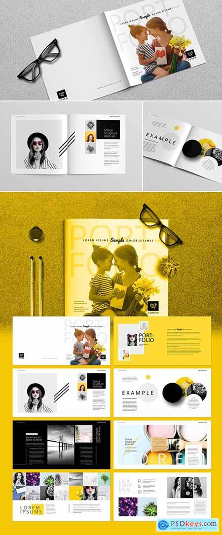 Portfolio Layout with Yellow Accents 278580623