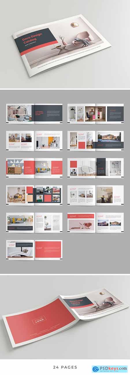 Product Catalog Layout with Red Accents 279210471
