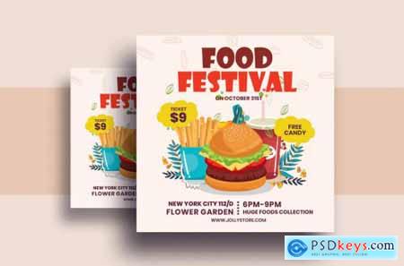 Food Festival Square Flyer & Instagram Post