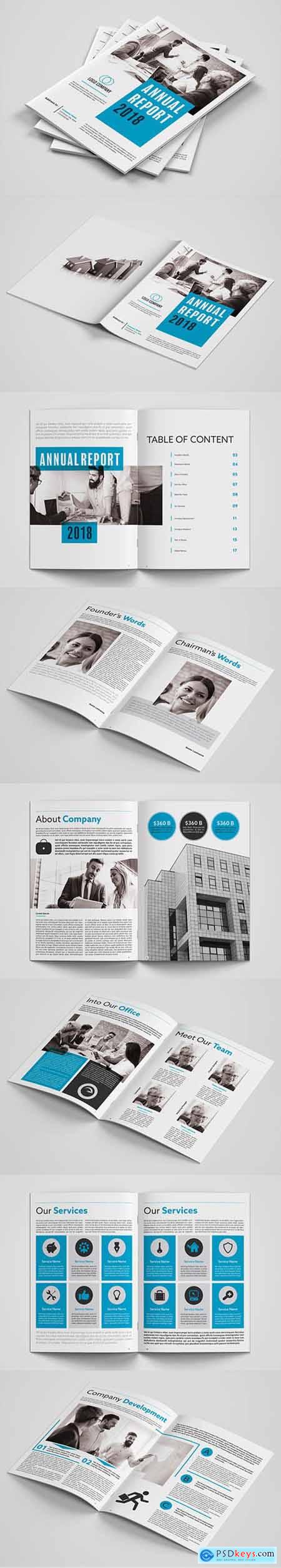 Annual Report Layout with Blue Accents 207333902
