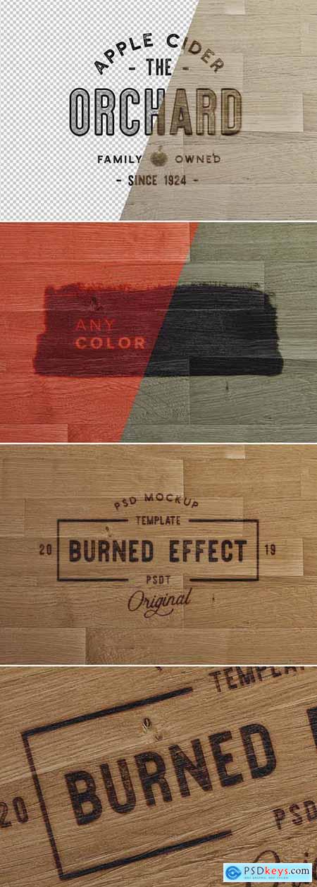 Wooden Surface with Burn Effect Mockup 283568254