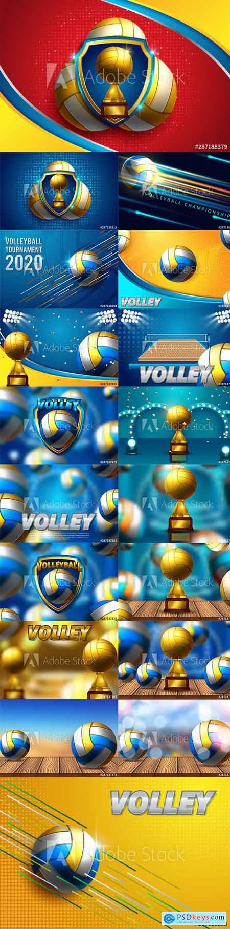 Vector Set - Abstract Volleyball Background