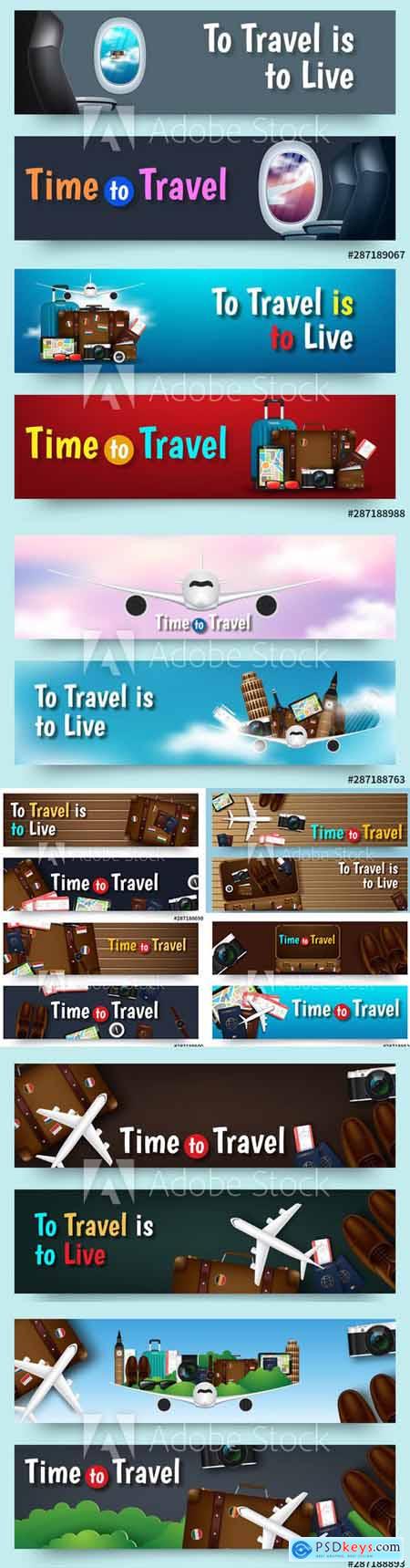 Travel Horizontal Advertising Business Banner Tours Template