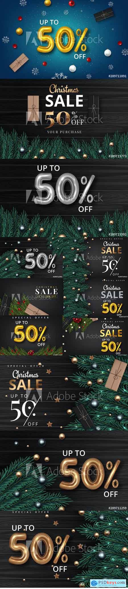 Christmas Sale Promotional Banner for Winter Holiday