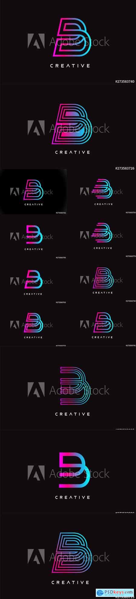 Minimalist Monogram Vector - B Letter Design Logo