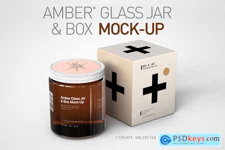 Amber Cosmetics Jar & Box Mock-Up 4104922