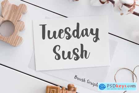 Tuesday Sush - Brush Script Font 4162356