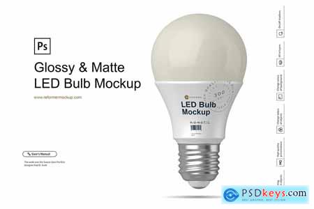Glossy & Matte LED Bulb Mockup 4169906