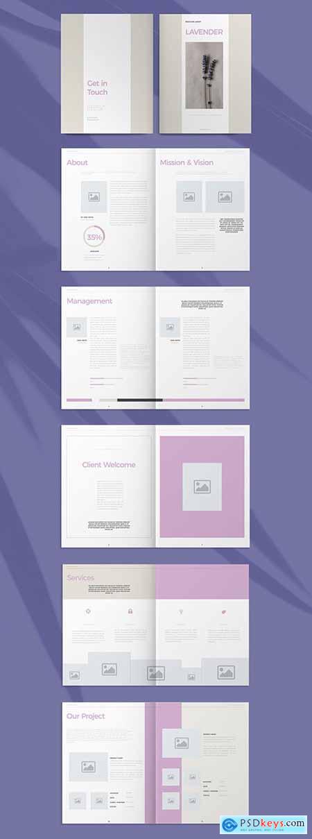 Business Brochure Layout with Purple Accents 293882892