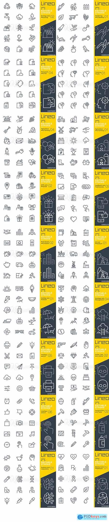 Vector Set - Outline Icons Pack Lineo Vol 5