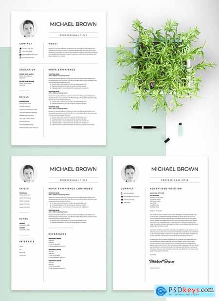 Minimal Resume and Cover Letter Set 293874324