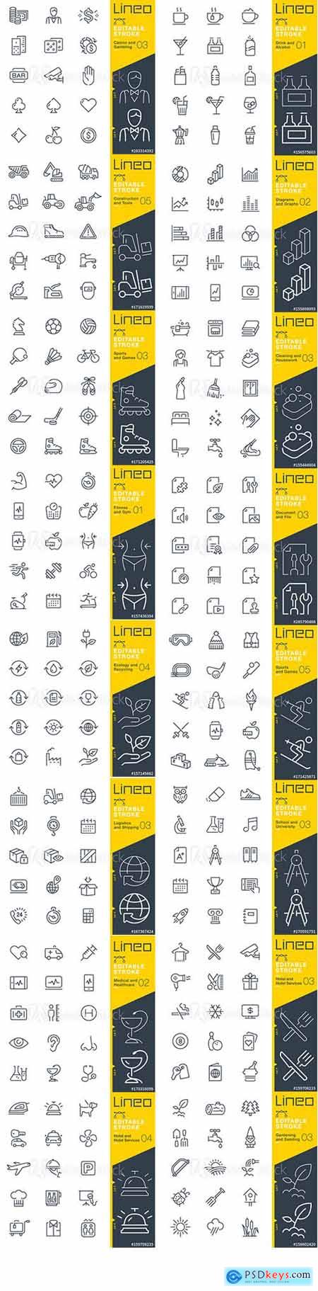 Vector Set - Outline Icons Pack Lineo Vol 9