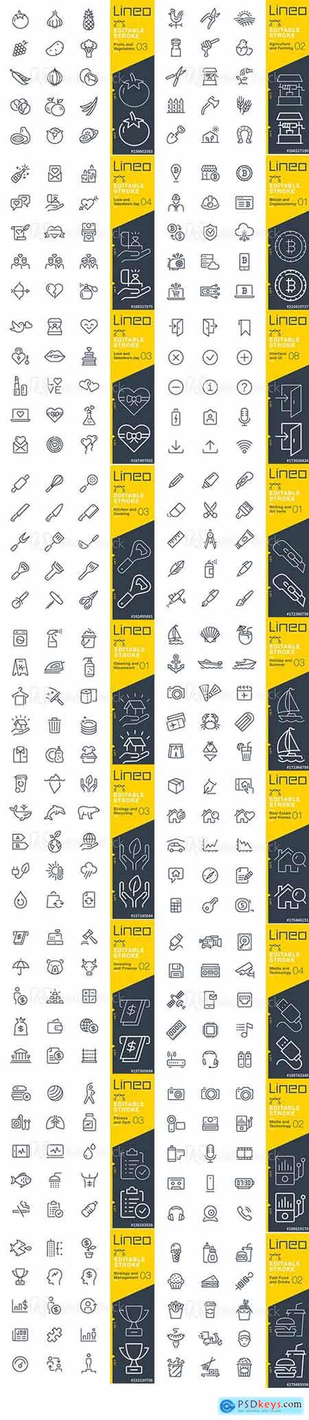 Vector Set - Outline Icons Pack Lineo Vol 2