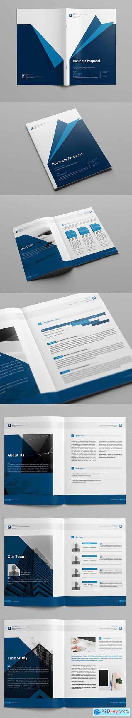 Business Proposal Layout with Blue Accents 220149505