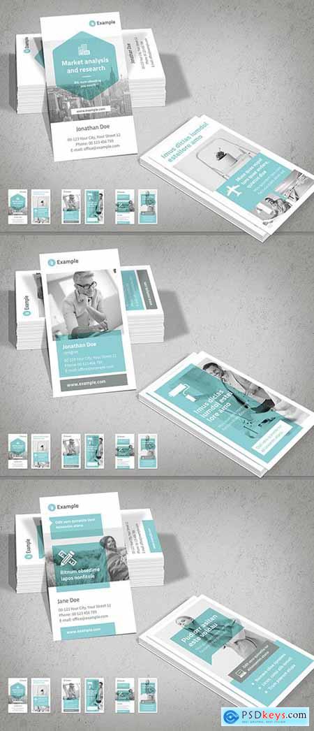 Vertical Business Card Layout with Light Blue Accents 278597079