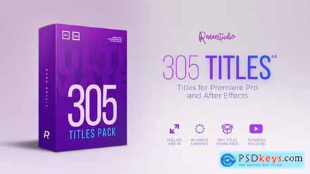 Videohive 305 Titles Ultimate Pack for Premiere Pro & After Effects 21825597
