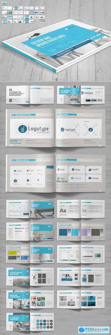 Brand Manual Layout with Blue Accents 243531188