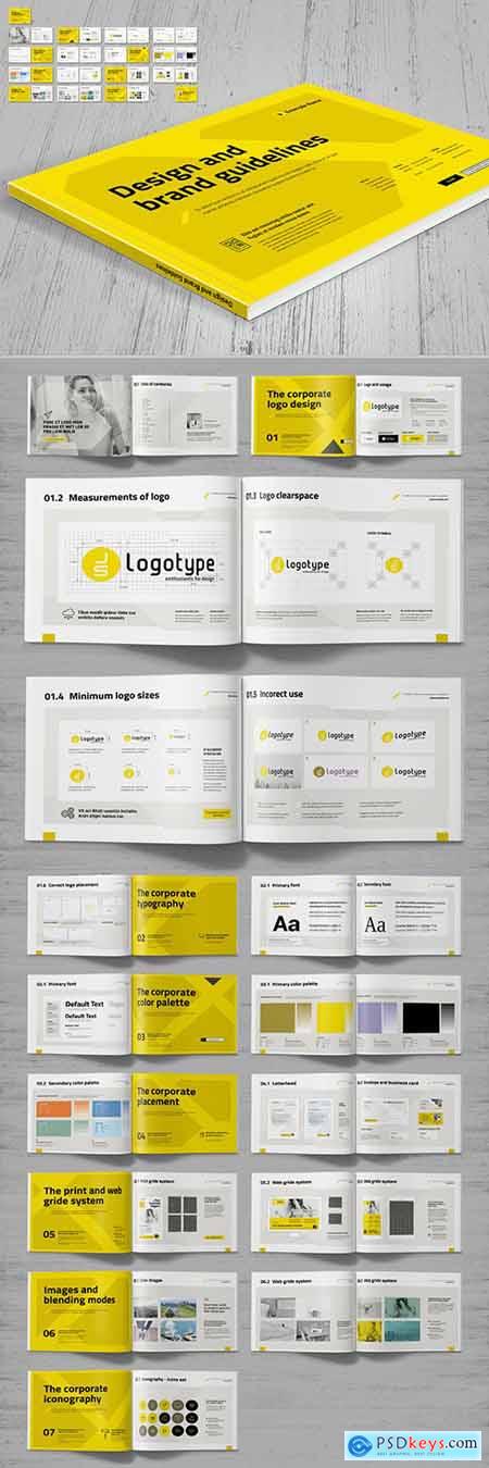 Brand Style Guide Layout with Yellow Accents 252286162