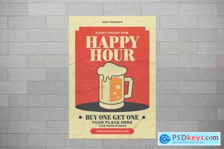 Happy Hour With Illustration Beer