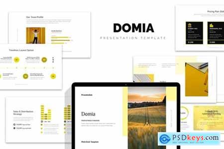 Domia Yellow Color Tone Pitch Deck Powerpoint