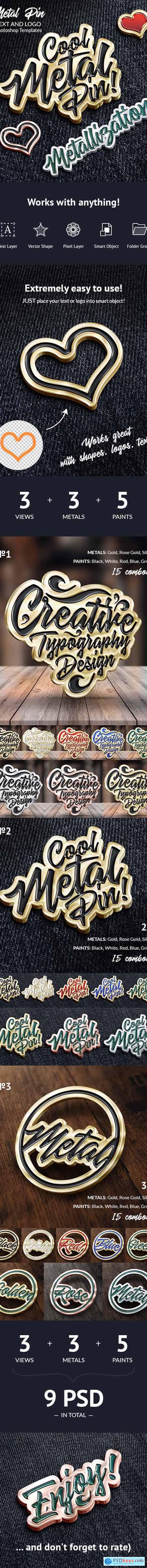Metal Pin – Text and Logo Effect 24741564