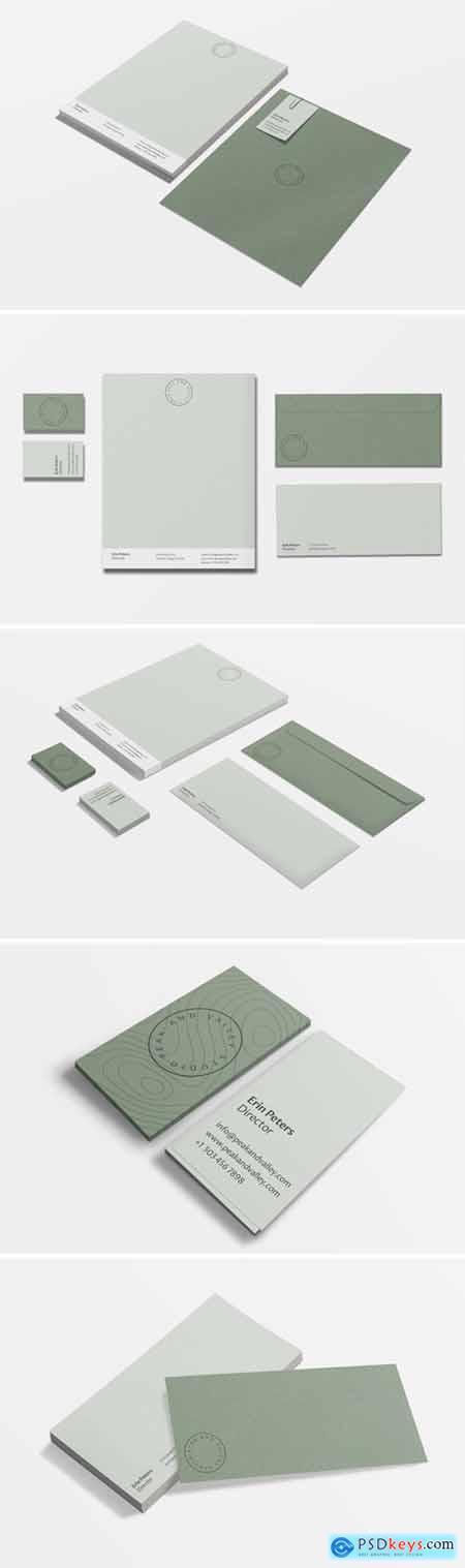 Topographic Map Stationery Template