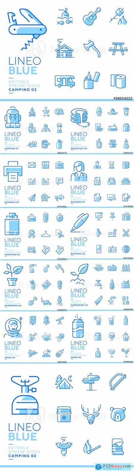 Lineo Blue - Line Icons Pack Vol 2