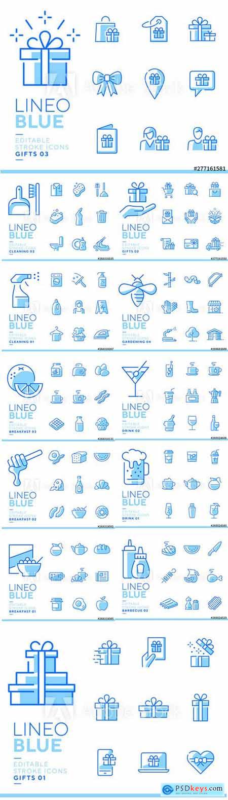 Lineo Blue - Line Icons Pack Vol 4