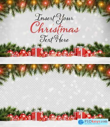 Christmas Card Mockup with Ornaments 294697994