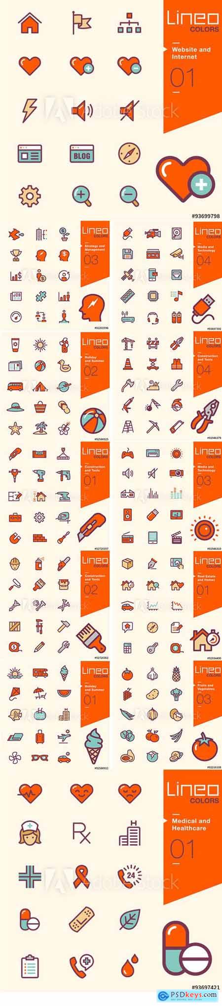Vector Icons - Lineo Colors Pack Vol 3