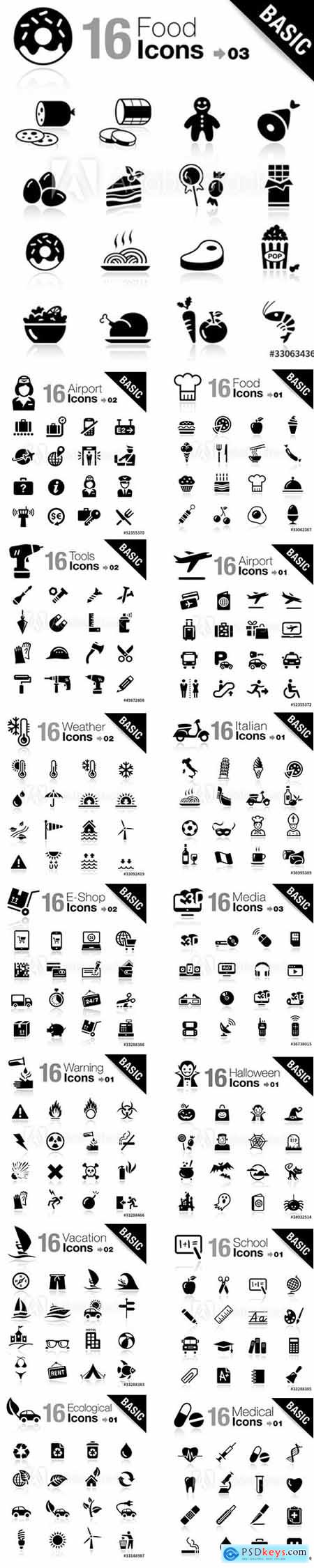 Vector Icons Set - Basic Icons Pack Vol 3