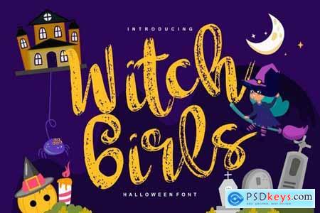 Witch girls Script Halloween Font