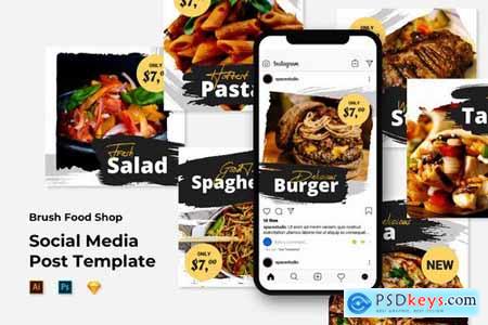 Instagram Post Feed Template - Brush Food Shop