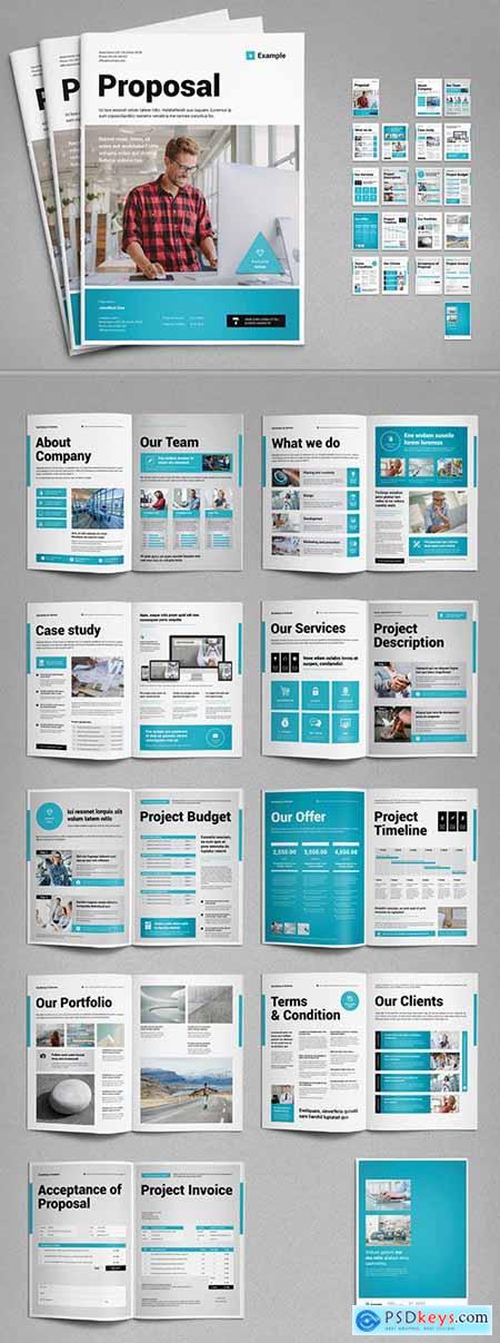 Proposal Layout with Blue Elements 295114390