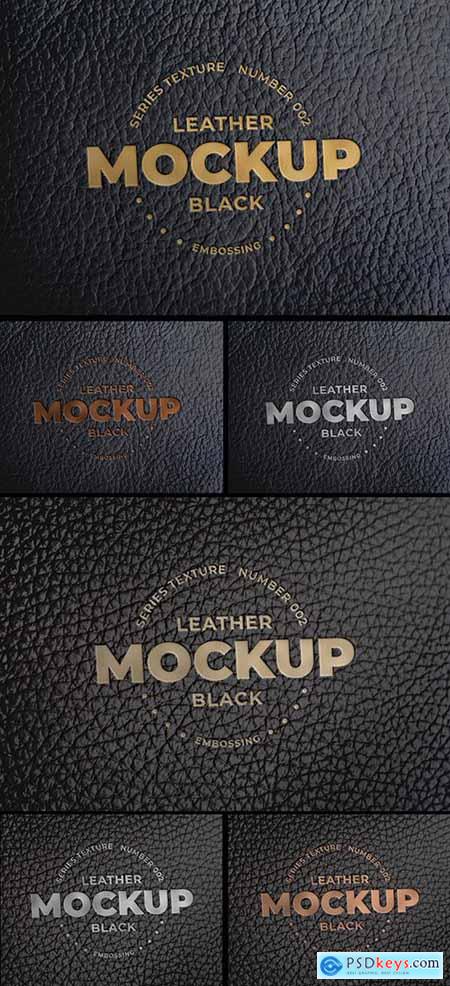 Embossed Black Leather Logo Mockups 289573293