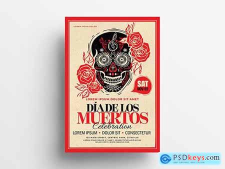 Dia De Los Muertos Illustrative Flyer Layout 295362290