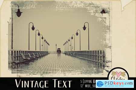 Vintage Text Clipping Masks & Tut 3752347