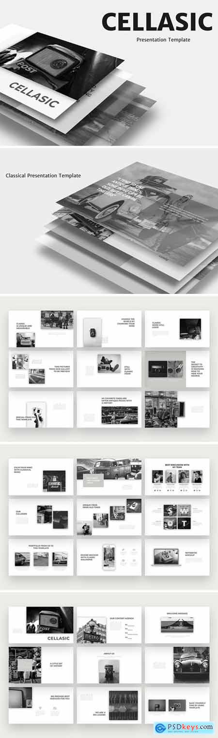 Cellasic - Classic Fashion Powerpoint, Keynote and Google Slides Templates