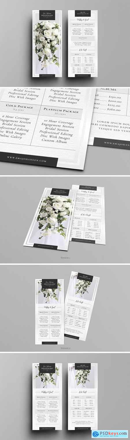 Photography Pricing Guide - Rack Card Template