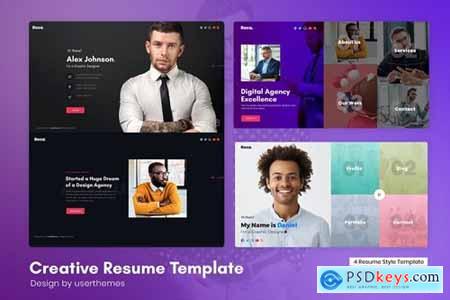 Rosa - Creative Personal CV Resume PSD Template