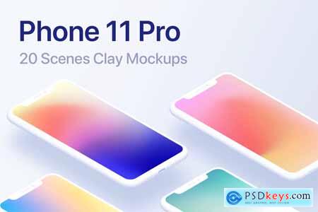 iPhone 11 Pro - 20 Clay Mockups 4156046